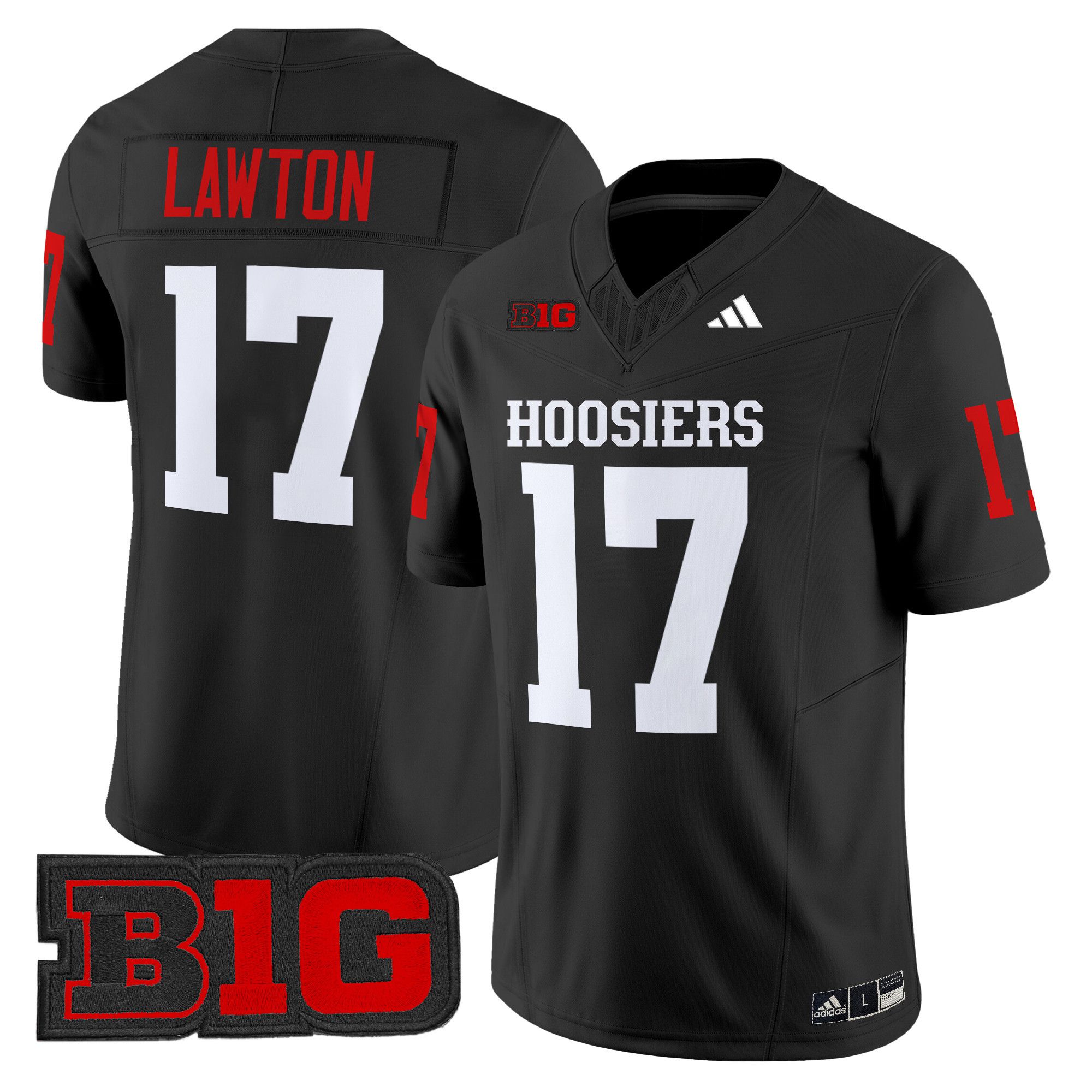 Men Indiana Hoosiers 17 Lawton Black 2024 Vapor Limited NCAA Jersey style 1